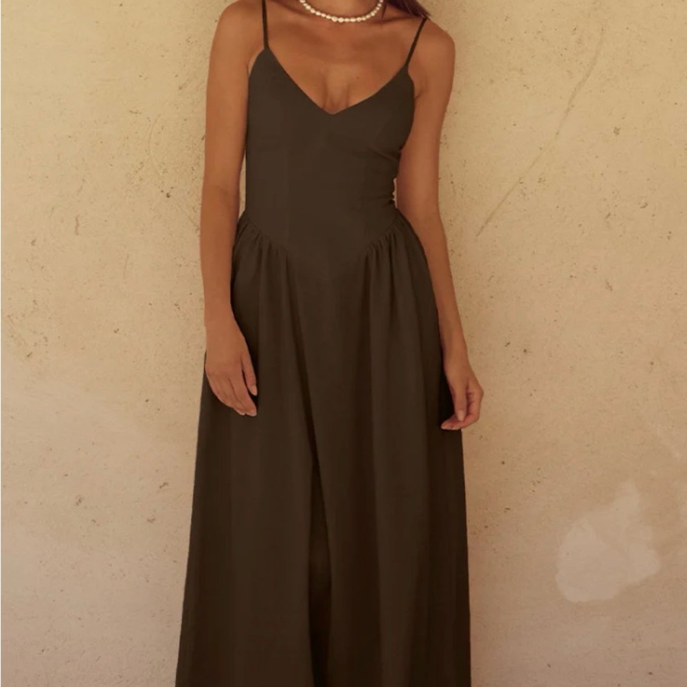 Elegant Brown Maxi Dress